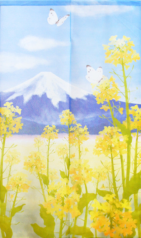 日式門簾|油菜花與富士-家居佈置-COSMOS-七時雜貨 700zakka