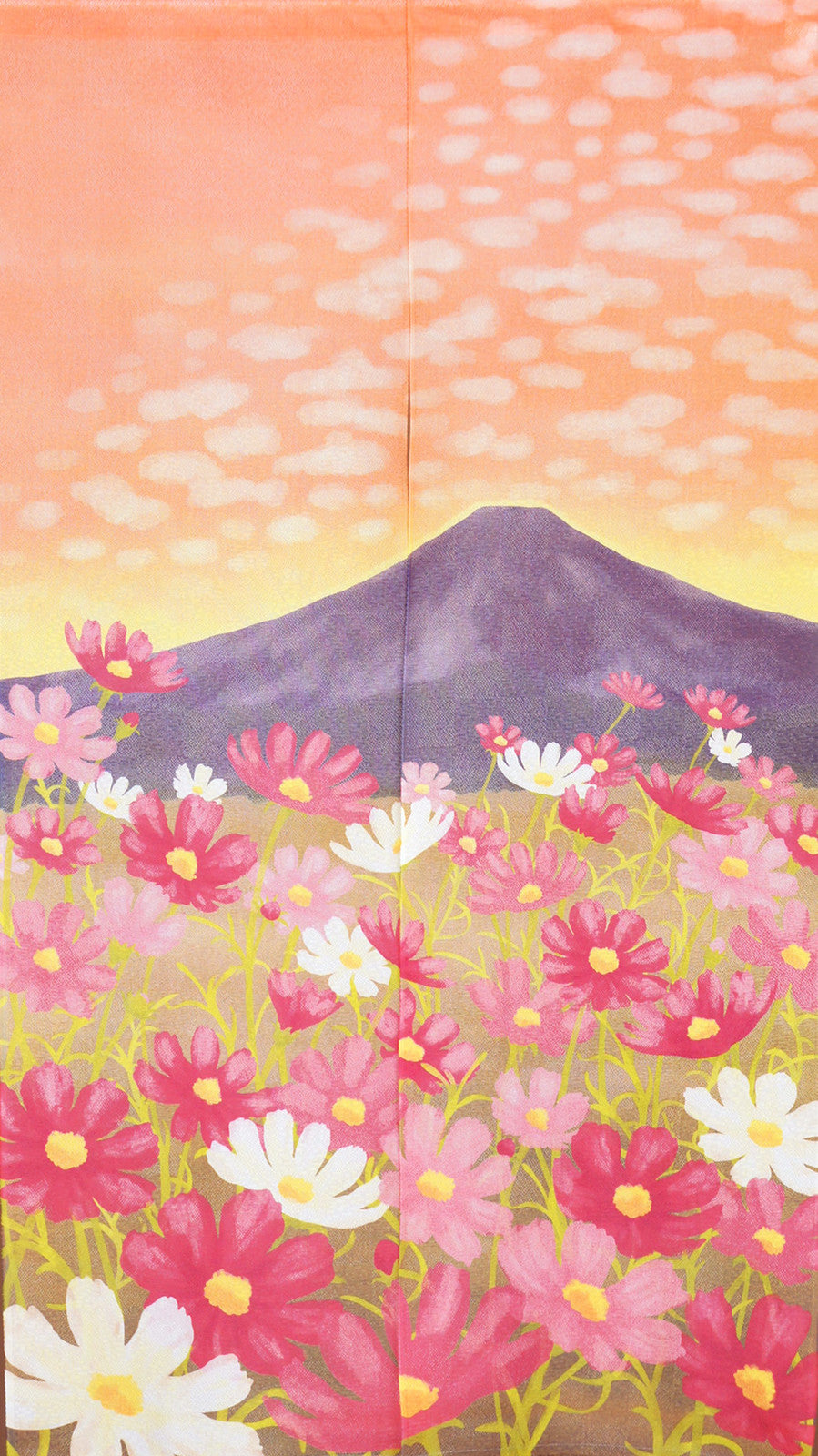 日式門簾|秋櫻與富士-家居佈置-COSMOS-七時雜貨 700zakka
