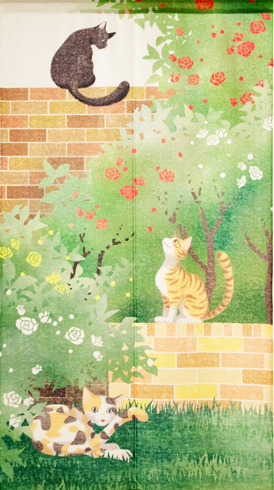 日式門簾|貓與玫瑰-家居佈置-COSMOS-七時雜貨 700zakka