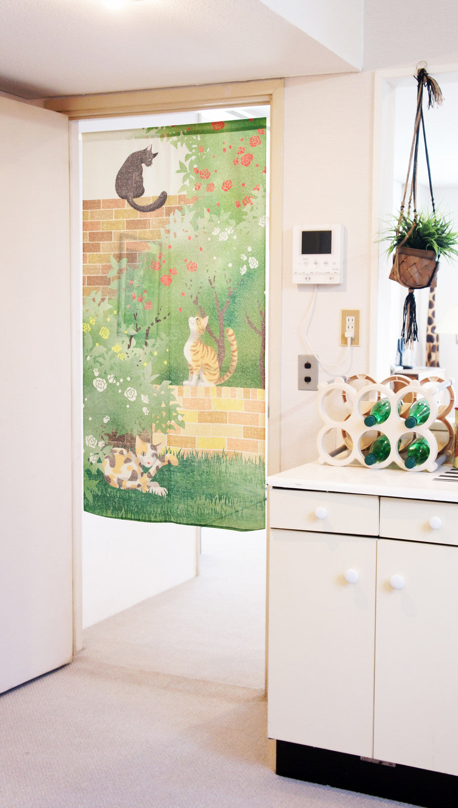 日式門簾|貓與玫瑰-家居佈置-COSMOS-七時雜貨 700zakka