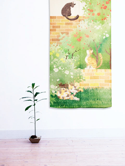 日式門簾|貓與玫瑰-家居佈置-COSMOS-七時雜貨 700zakka