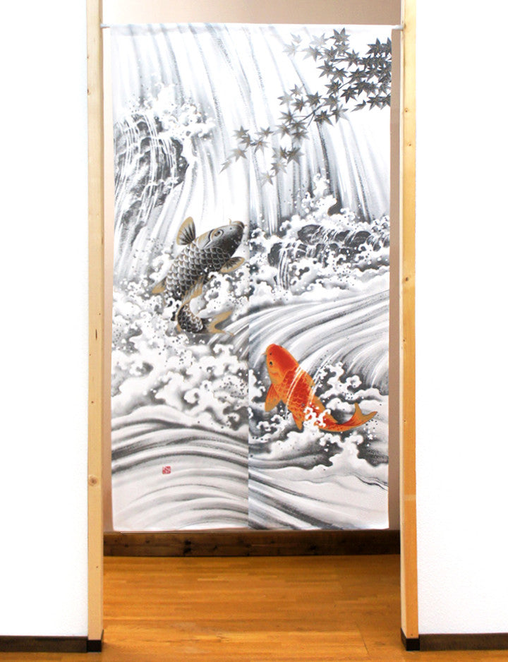 日式門簾|鯉魚瀑布-家居佈置-COSMOS-七時雜貨 700zakka