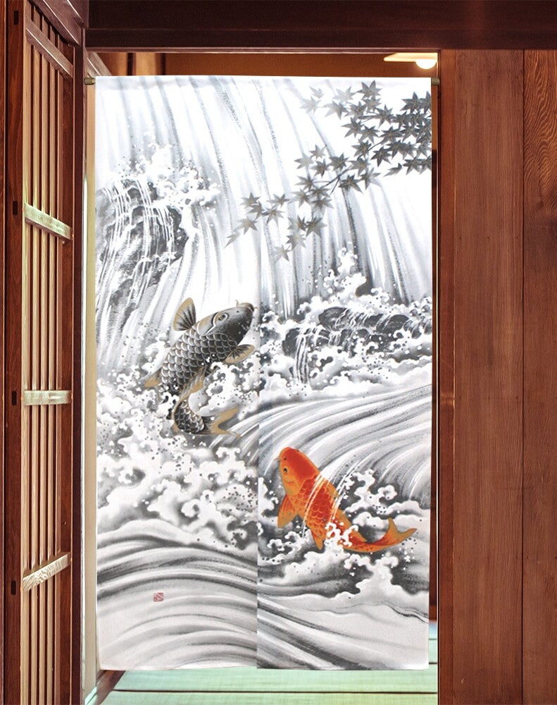 日式門簾|鯉魚瀑布-家居佈置-COSMOS-七時雜貨 700zakka