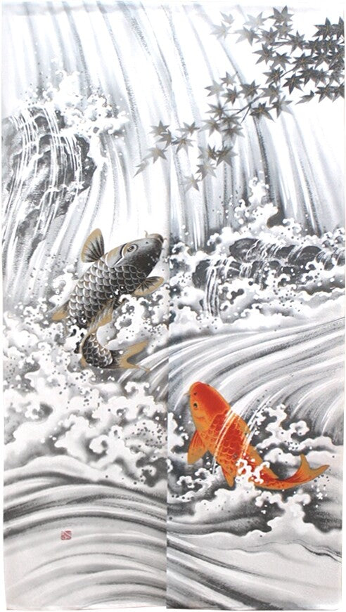 日式門簾|鯉魚瀑布-家居佈置-COSMOS-七時雜貨 700zakka