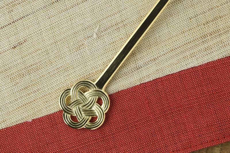 燕三條水引梅結不鏽鋼餐具套裝禮盒 鍍金-餐桌食器-高桑金属-七時雜貨 700zakka