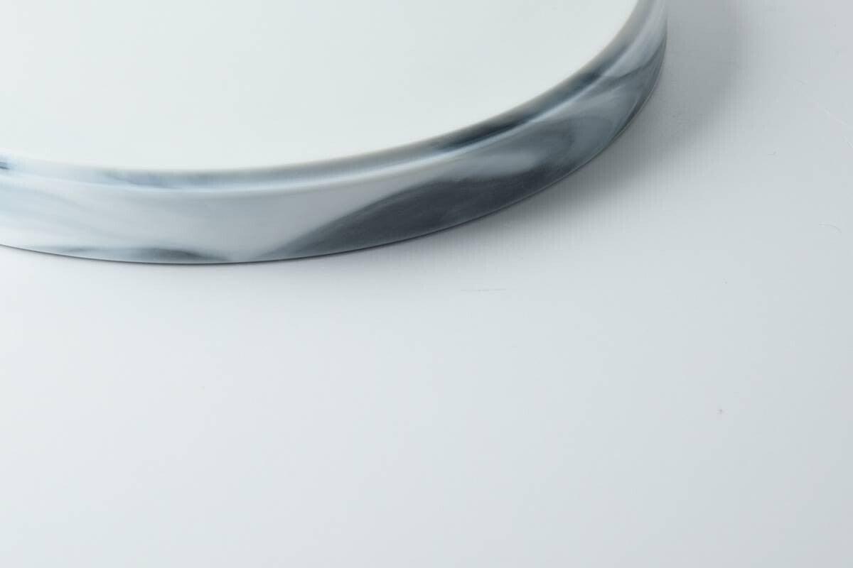 美濃燒|LUCA 大理石雲紋陶瓷圓盤 黑色-餐桌食器-東峰窯-七時雜貨 700zakka