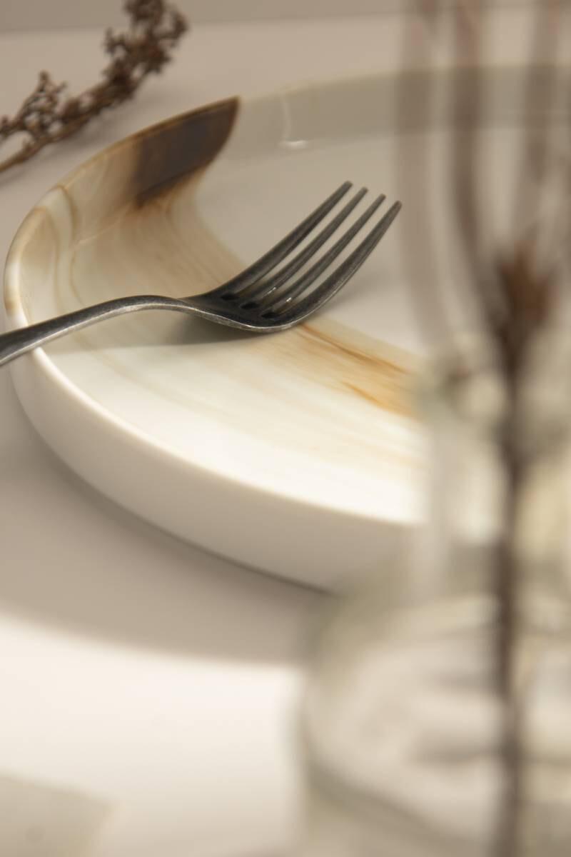 美濃燒|LUCA 大理石雲紋陶瓷圓盤 棕色-餐桌食器-東峰窯-七時雜貨 700zakka