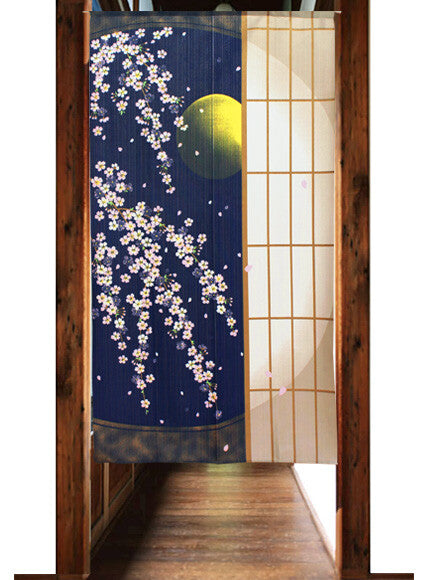 日式門簾|障子夜櫻-家居佈置-COSMOS-七時雜貨 700zakka