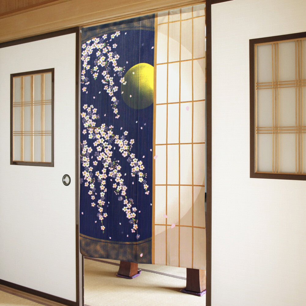 日式門簾|障子夜櫻-家居佈置-COSMOS-七時雜貨 700zakka