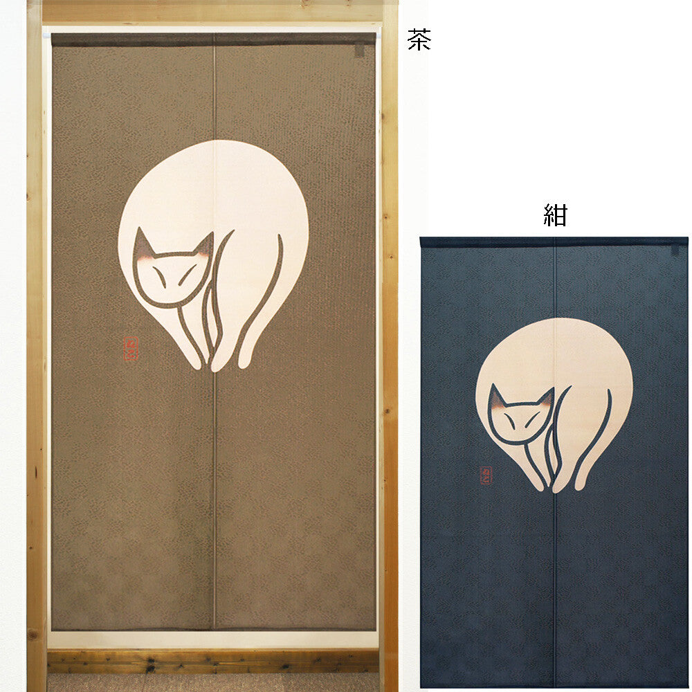 日式門簾|眯眯眼貓-家居佈置-COSMOS-七時雜貨 700zakka