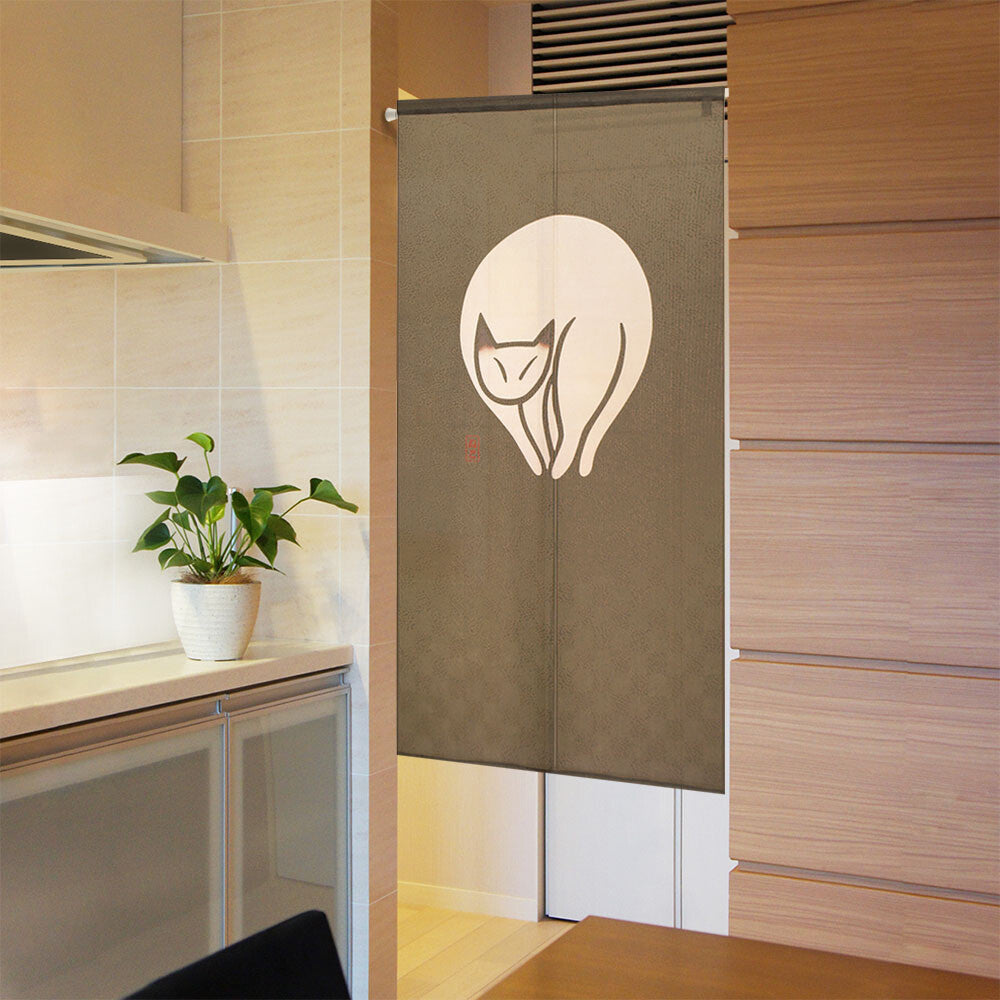 日式門簾|眯眯眼貓-家居佈置-COSMOS-七時雜貨 700zakka