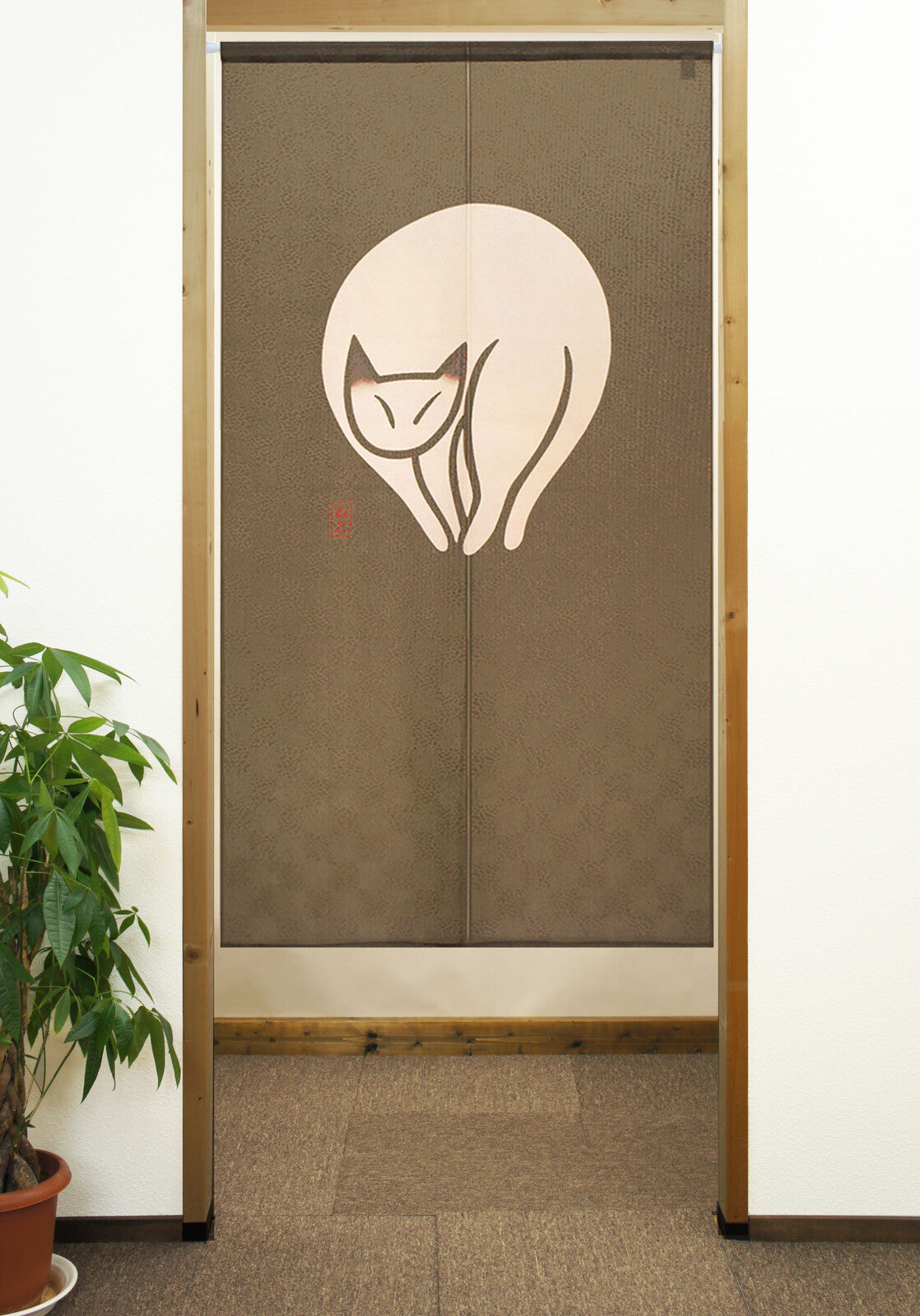 日式門簾|眯眯眼貓-家居佈置-COSMOS-七時雜貨 700zakka