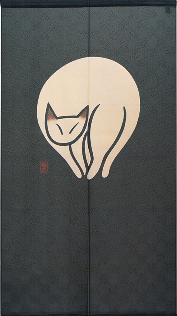 日式門簾|眯眯眼貓-家居佈置-COSMOS-七時雜貨 700zakka