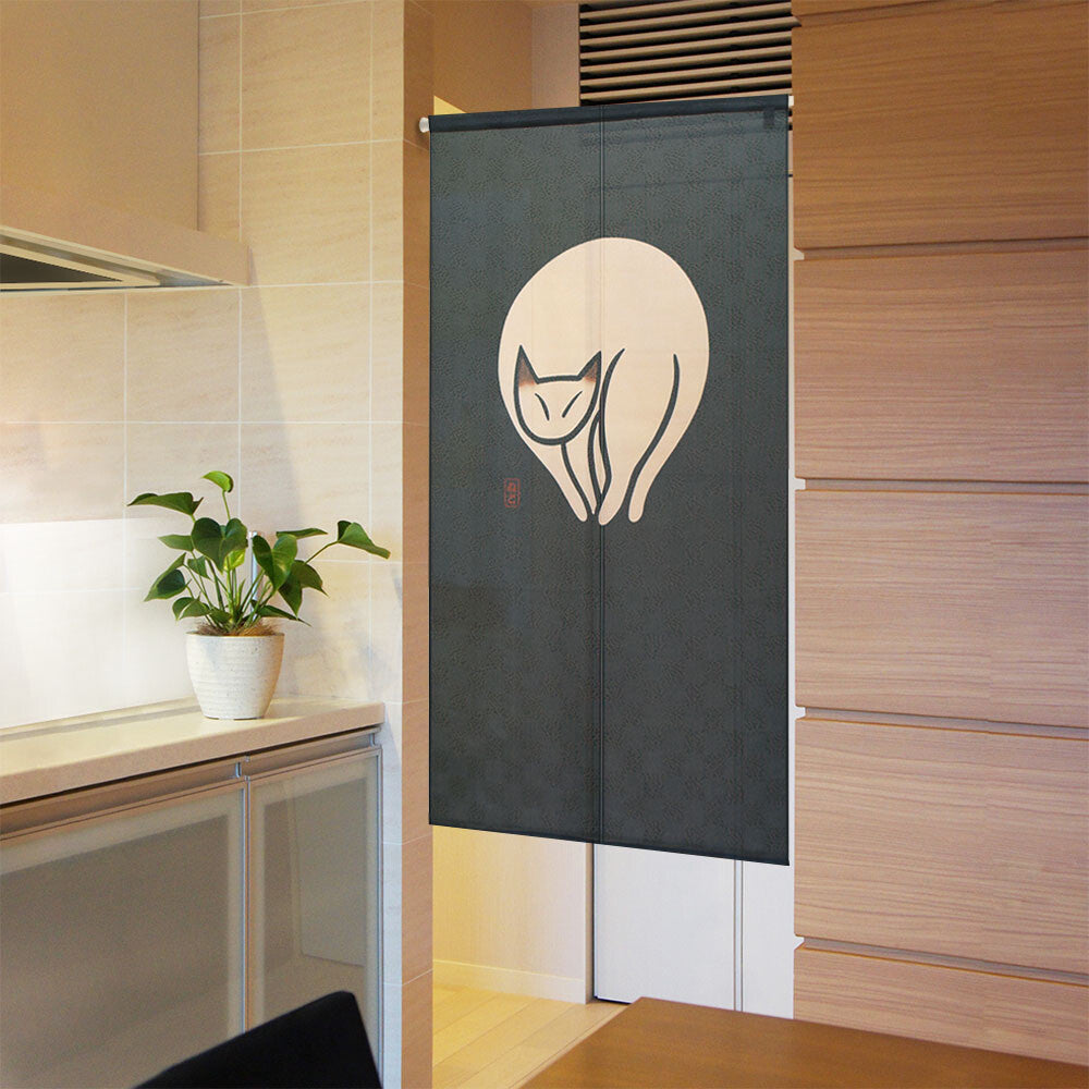 日式門簾|眯眯眼貓-家居佈置-COSMOS-七時雜貨 700zakka