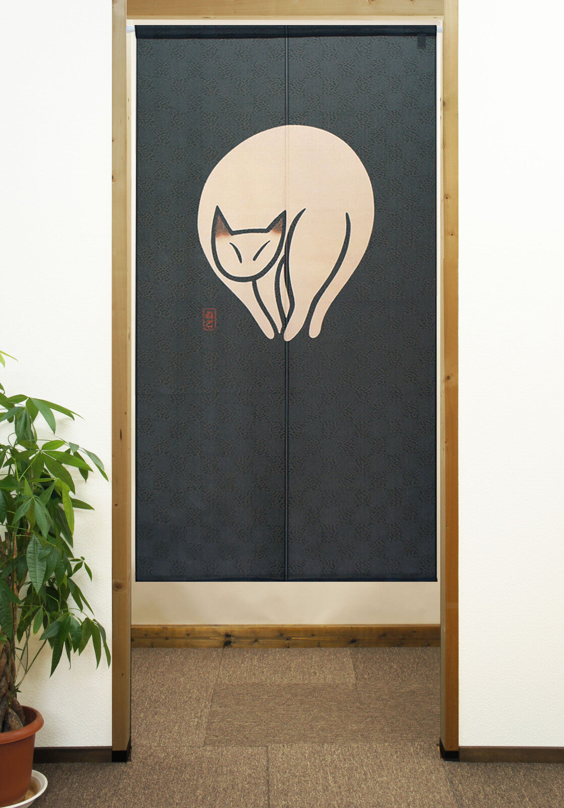 日式門簾|眯眯眼貓-家居佈置-COSMOS-七時雜貨 700zakka