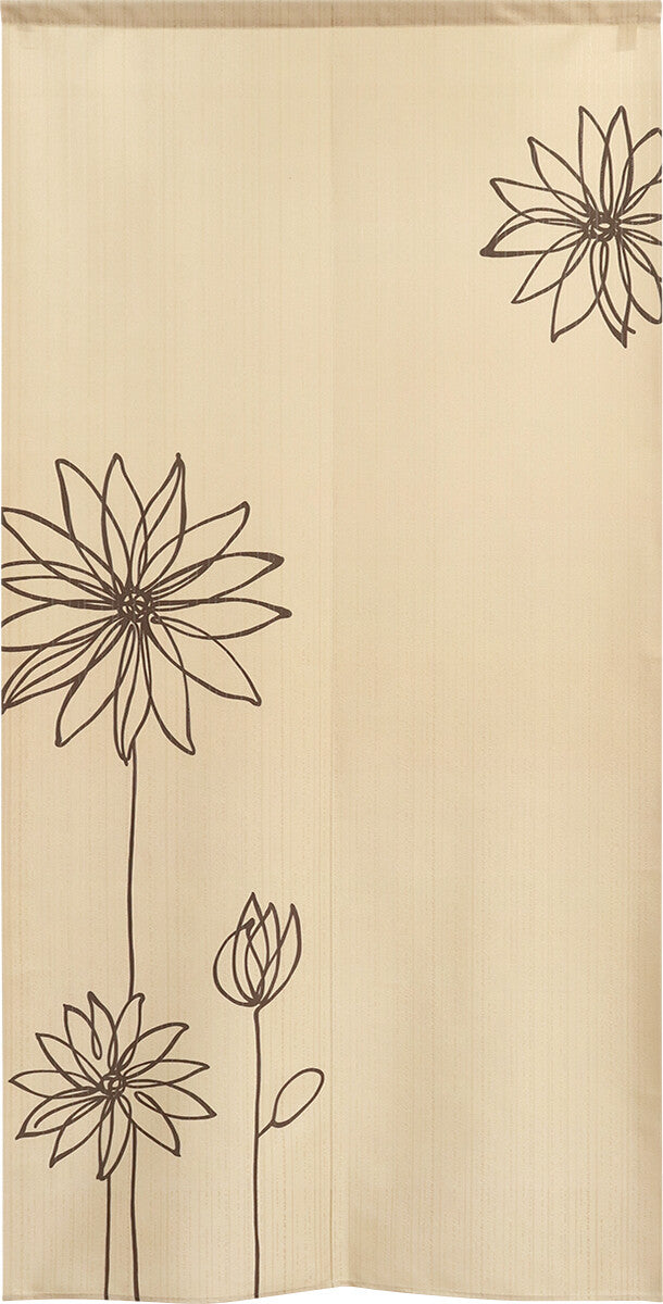 日式門簾|簡約線條花朵 加長版-家居佈置-COSMOS-七時雜貨 700zakka