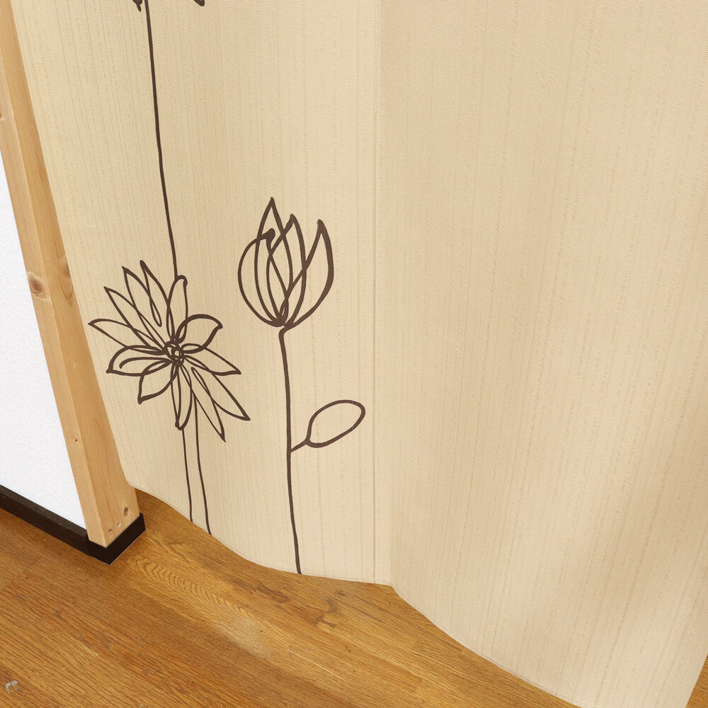 日式門簾|簡約線條花朵 加長版-家居佈置-COSMOS-七時雜貨 700zakka