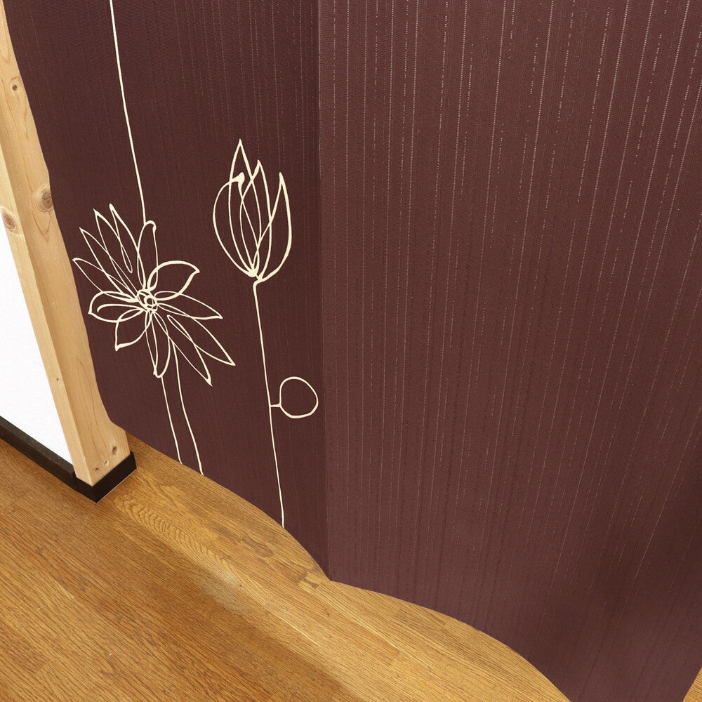 日式門簾|簡約線條花朵 加長版-家居佈置-COSMOS-七時雜貨 700zakka