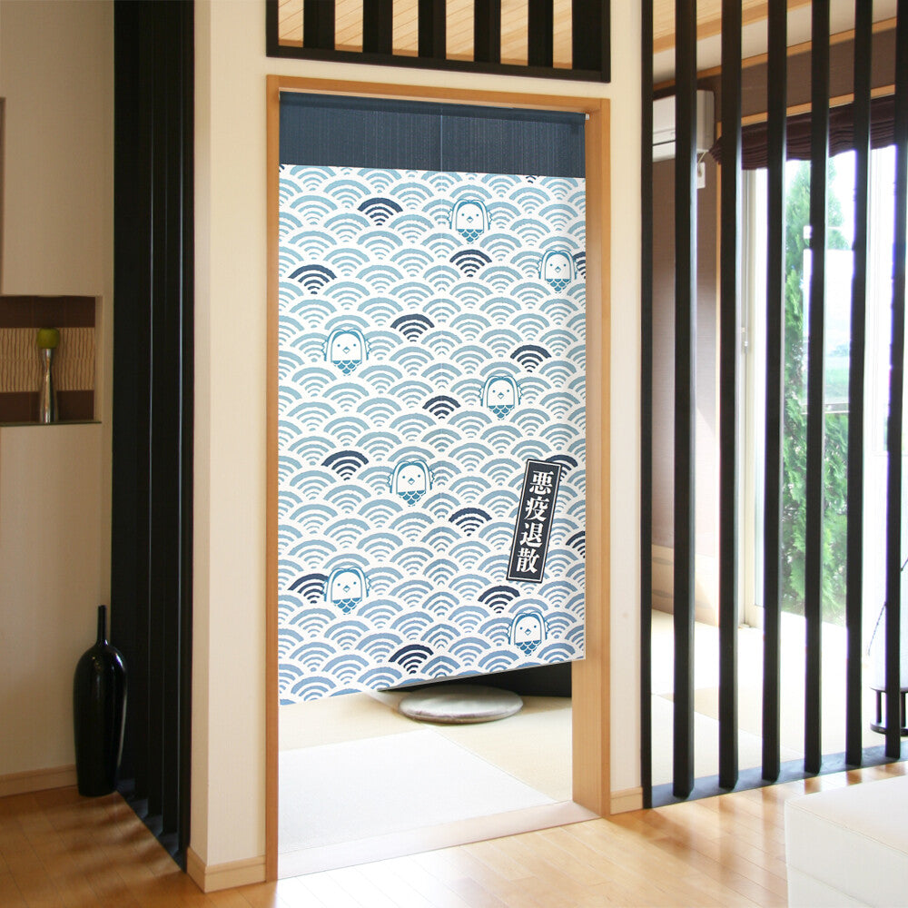 日式門簾|阿瑪比埃 青海波紋-家居佈置-COSMOS-七時雜貨 700zakka