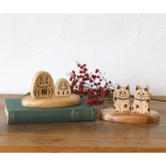 NEIN MARKE|木製招財貓達摩-家居佈置-Creer-七時雜貨 700zakka