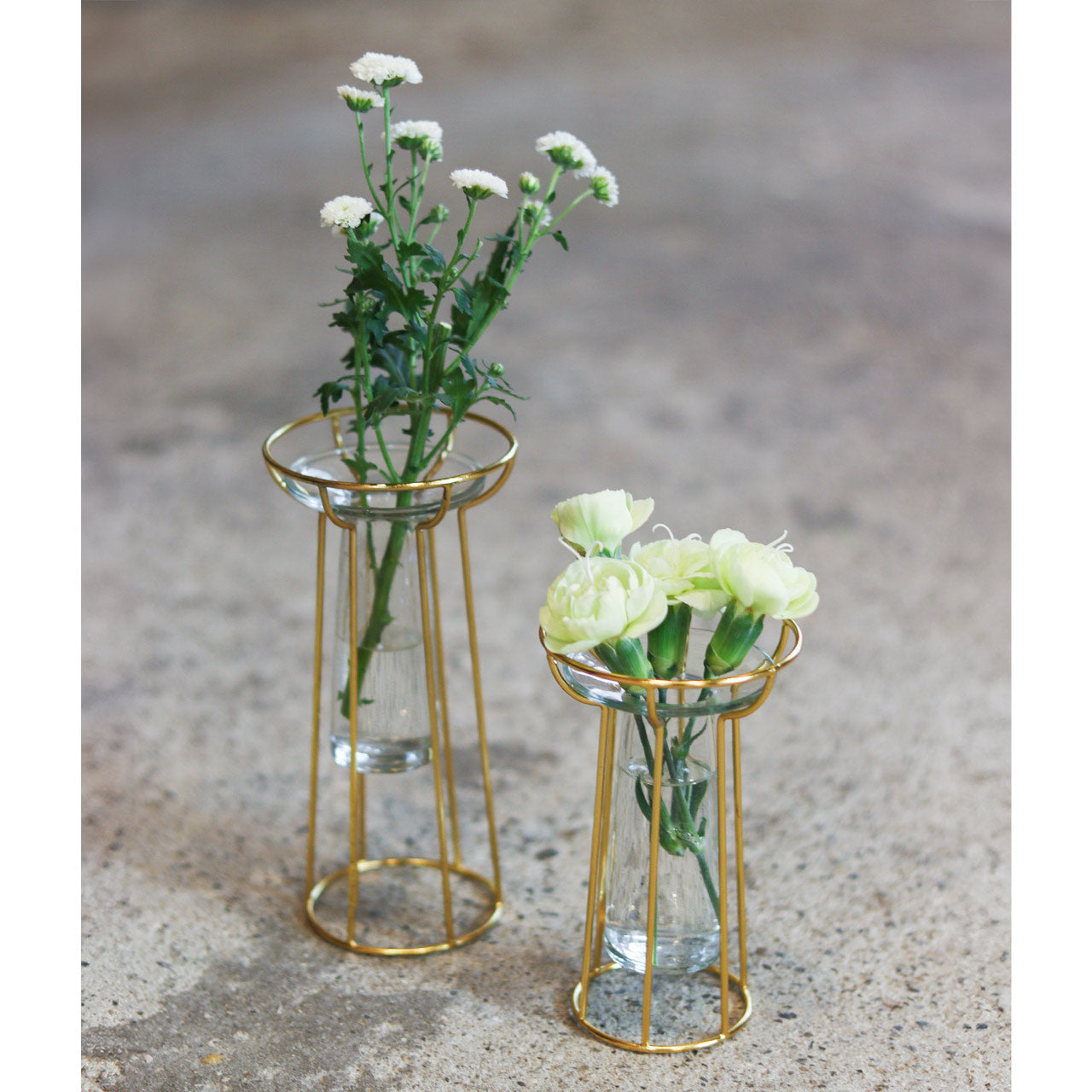 in bloom|金色鐵架懸浮感玻璃花器-家居佈置-Creer-七時雜貨 700zakka