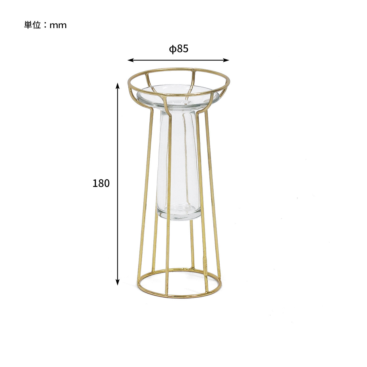 in bloom|金色鐵架懸浮感玻璃花器-家居佈置-Creer-七時雜貨 700zakka