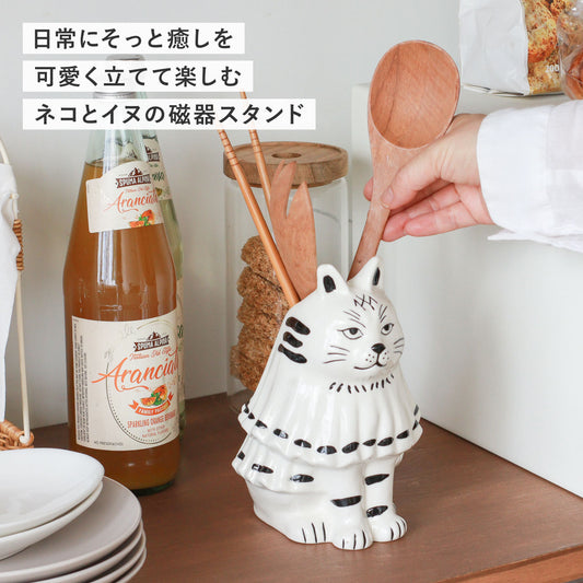 Sceneryvase|貓狗造型白瓷花瓶/多功能收納筒-家居佈置-Creer-七時雜貨 700zakka