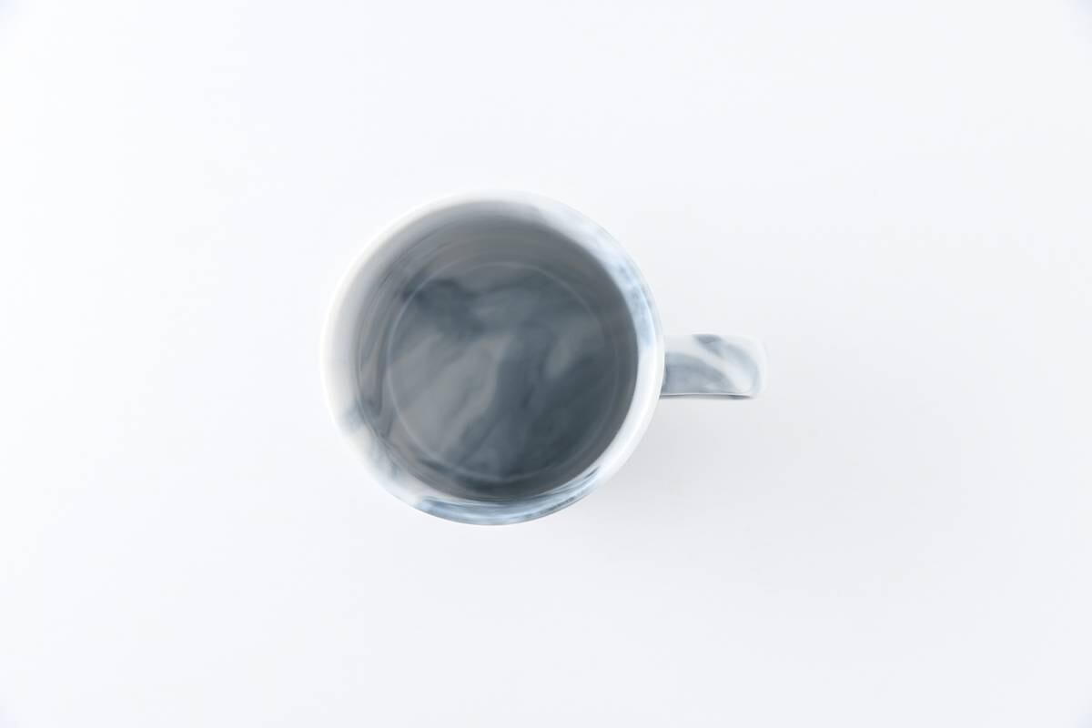 東峰窯 LUCA美濃燒大理石紋白瓷杯 黑色-杯壺器具-東峰窯-七時雜貨 700zakka
