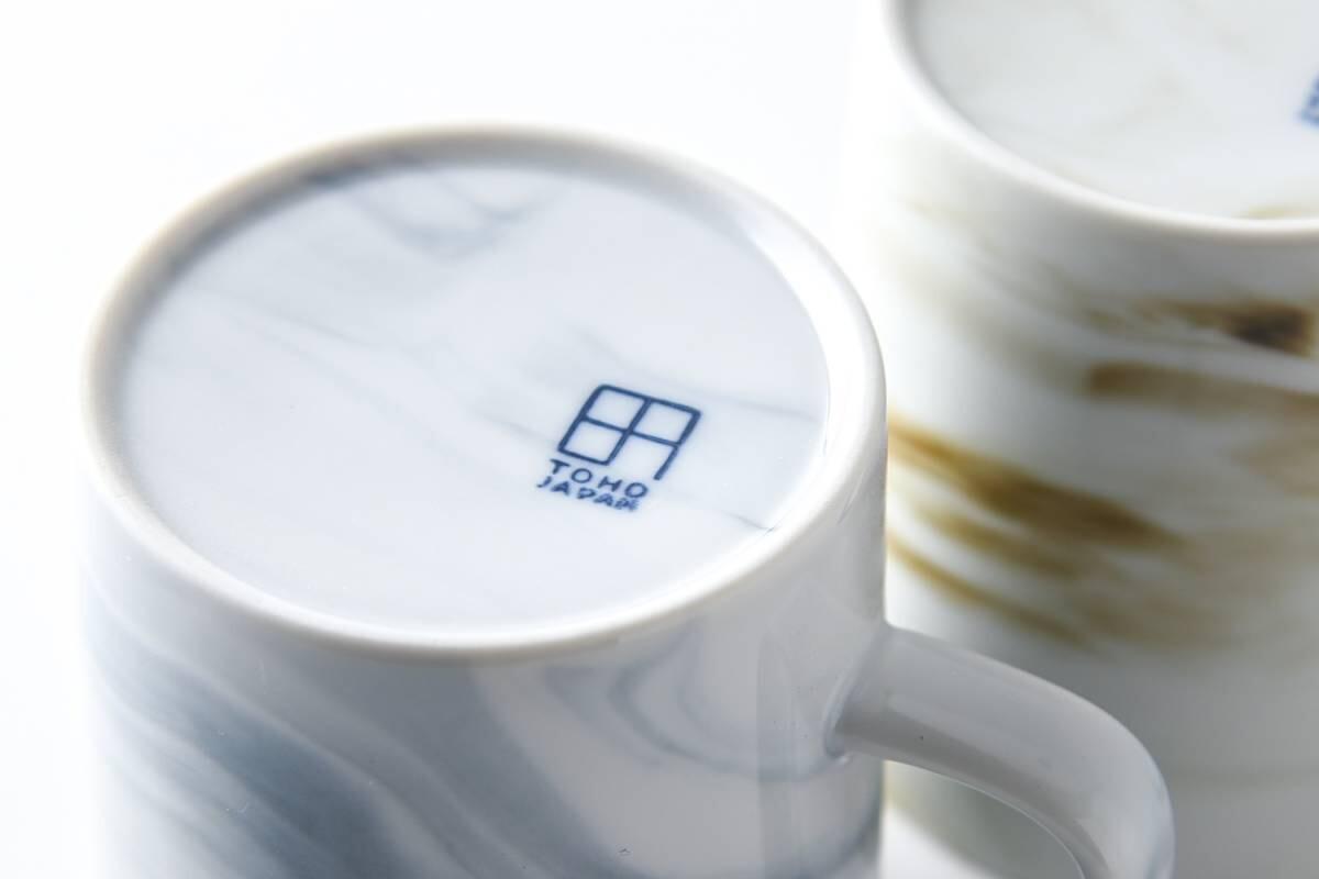 東峰窯 LUCA美濃燒大理石紋白瓷杯 黑色-杯壺器具-東峰窯-七時雜貨 700zakka