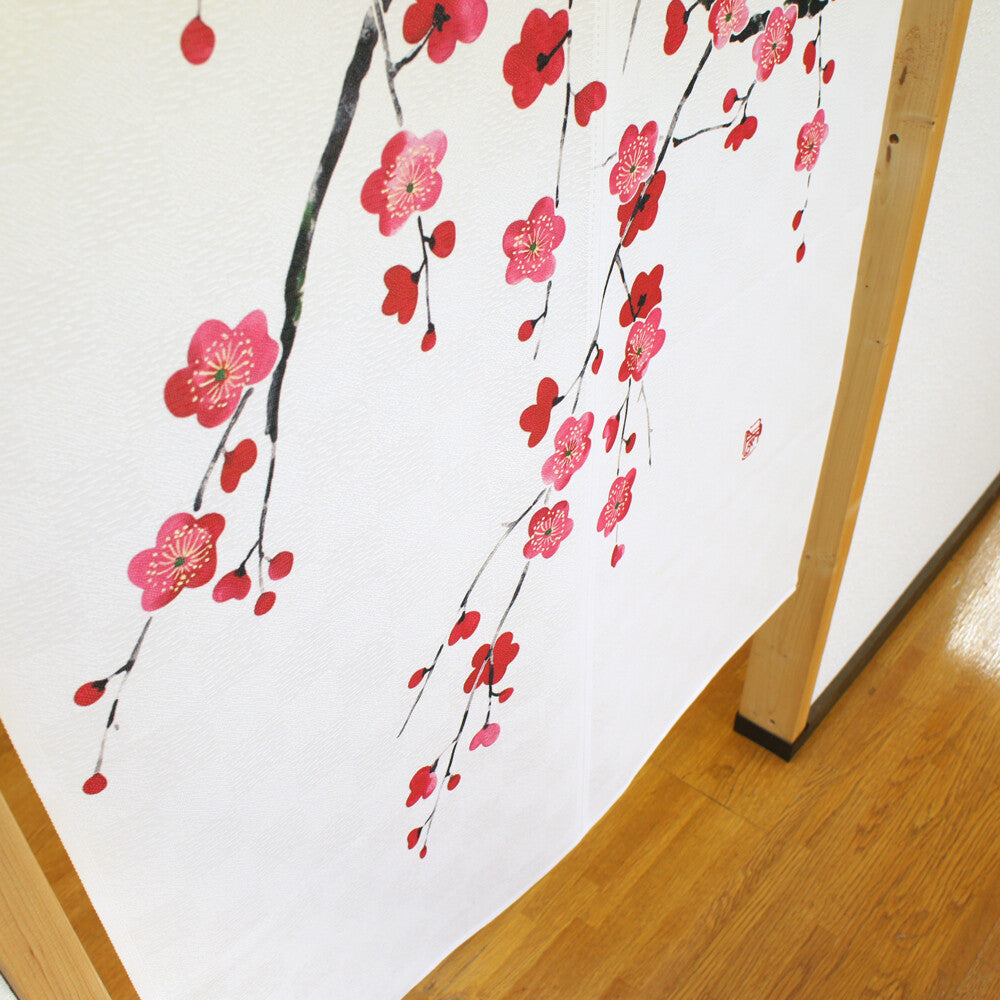 日式門簾|垂枝梅花-家居佈置-COSMOS-七時雜貨 700zakka
