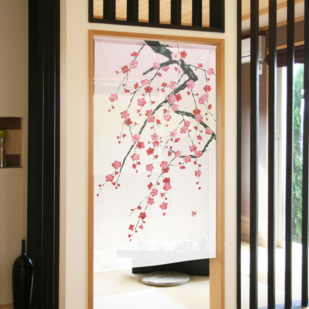 日式門簾|垂枝梅花-家居佈置-COSMOS-七時雜貨 700zakka