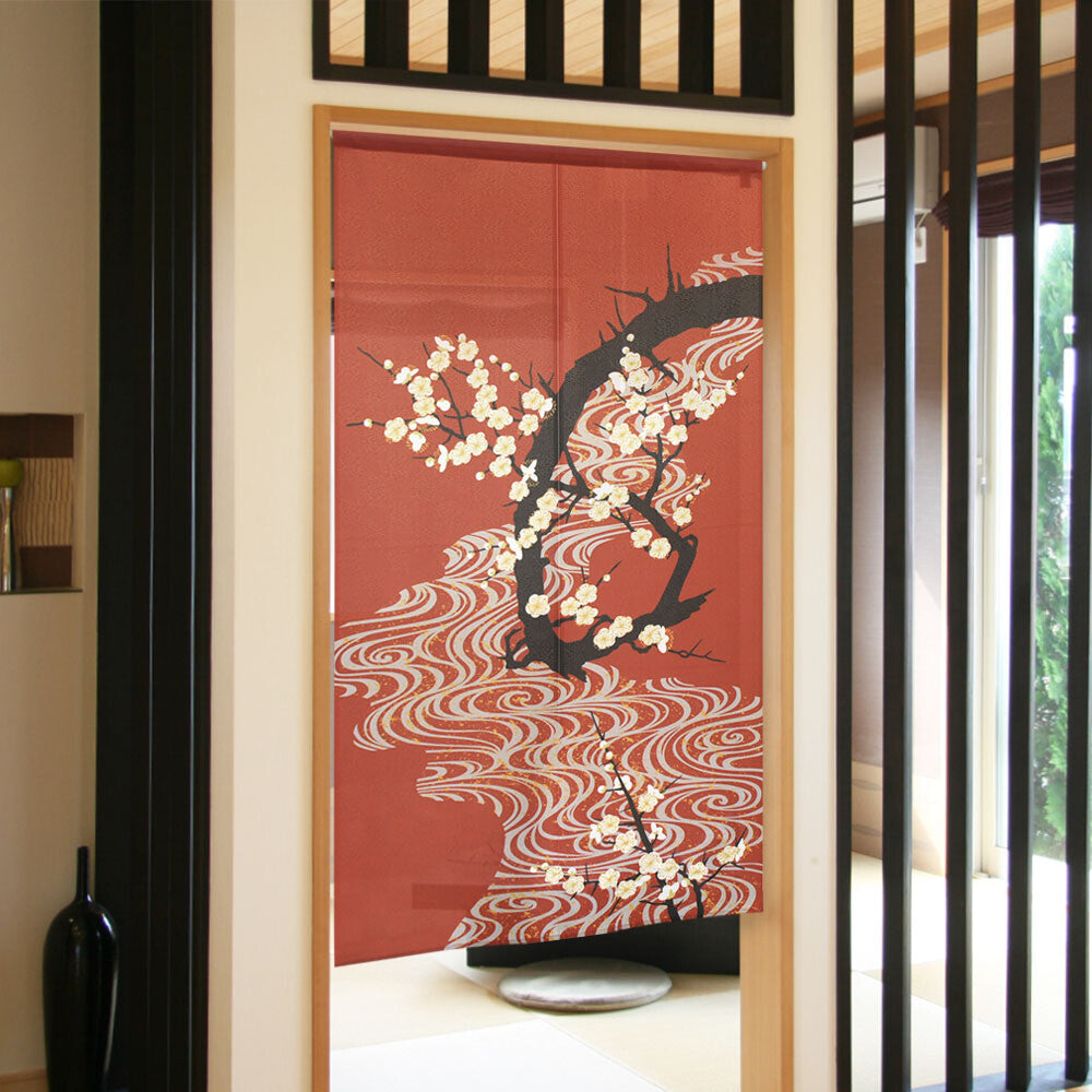 日式門簾|流水白梅-家居佈置-COSMOS-七時雜貨 700zakka