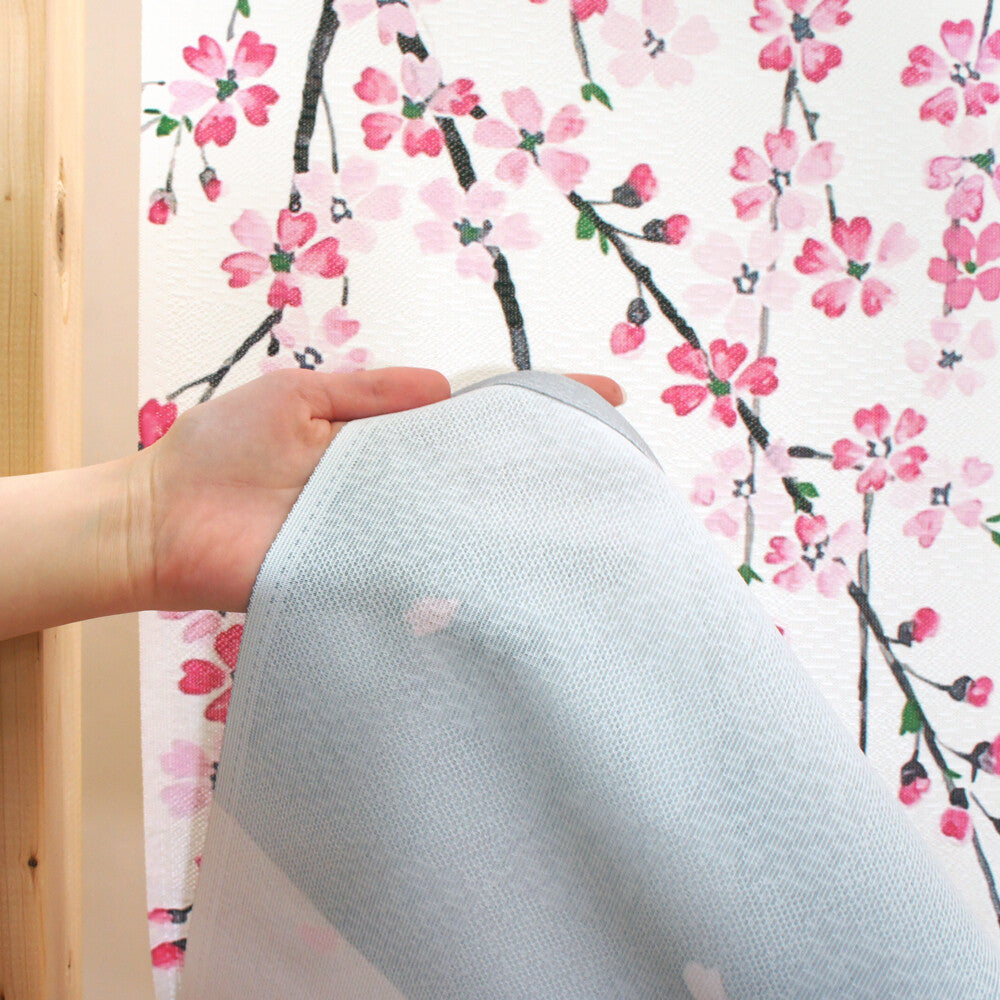 日式門簾|垂枝櫻花和富士-家居佈置-COSMOS-七時雜貨 700zakka
