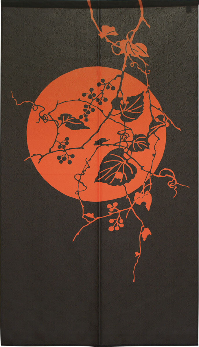 日式門簾|晚秋紅月-家居佈置-COSMOS-七時雜貨 700zakka