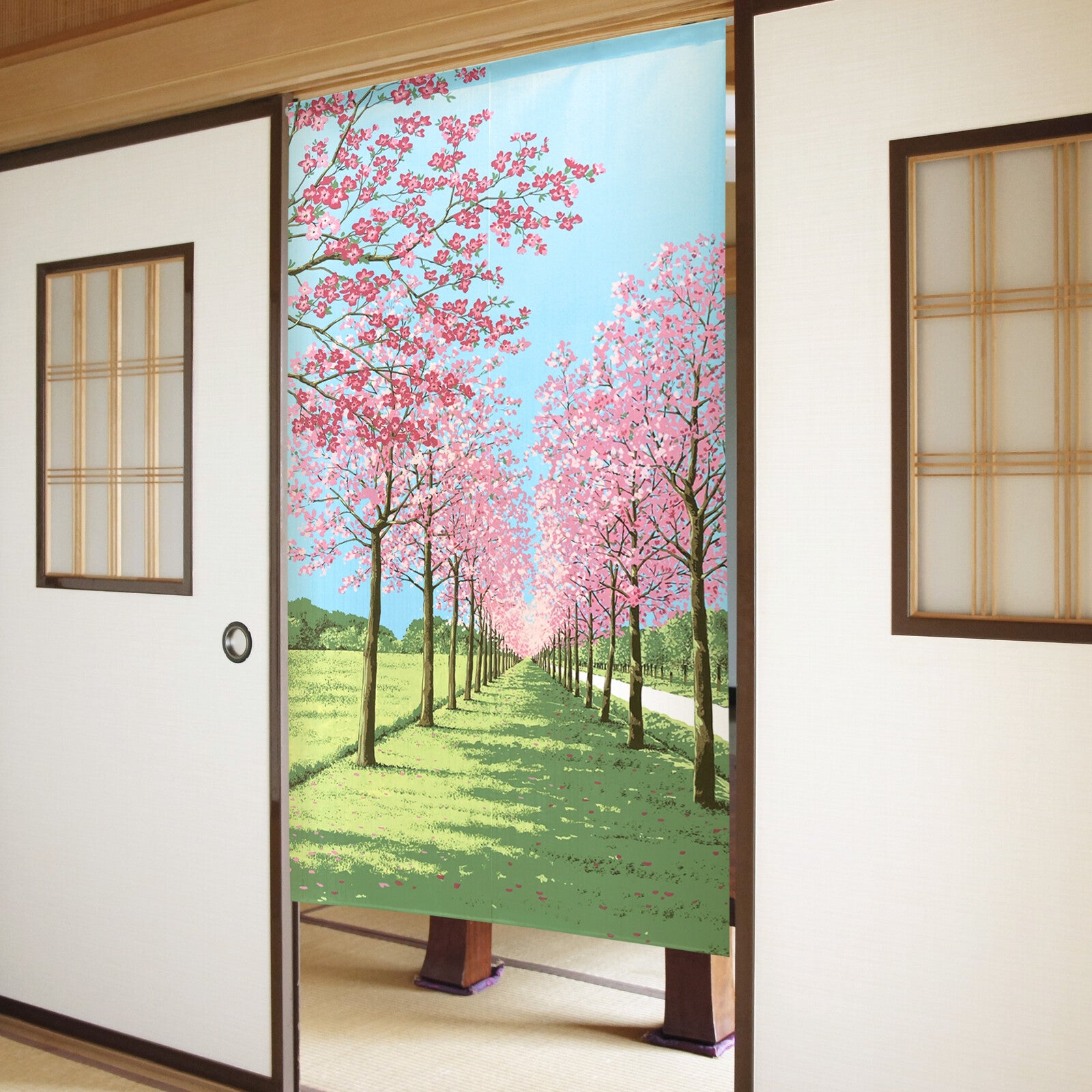 日式門簾|花並木-家居佈置-COSMOS-七時雜貨 700zakka