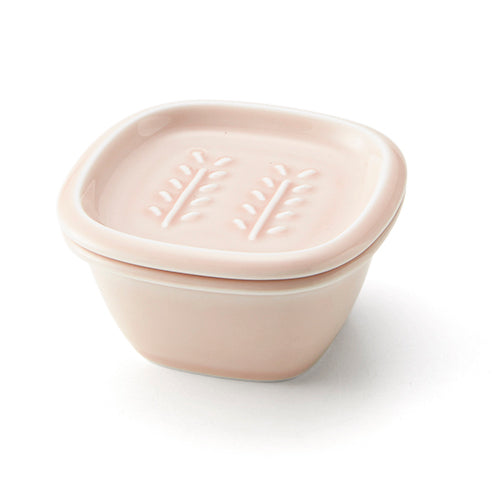 美濃燒|Crust陶瓷方形肥皂盒連碟 粉色-浴室用品-深山 miyama-七時雜貨 700zakka