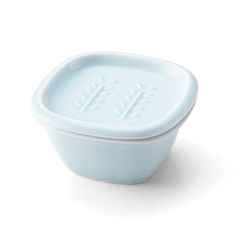 美濃燒|Crust陶瓷方形肥皂盒連碟 青磁-浴室用品-深山 miyama-七時雜貨 700zakka