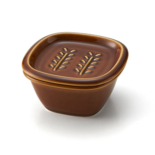 美濃燒|Crust陶瓷方形肥皂盒連碟 飴釉-浴室用品-深山 miyama-七時雜貨 700zakka