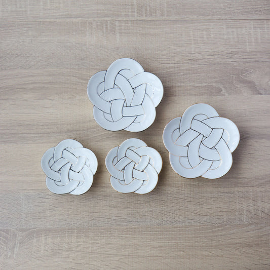 有田燒|水引梅結陶瓷碟 11cm/15cm-餐桌食器-田清窯-七時雜貨 700zakka