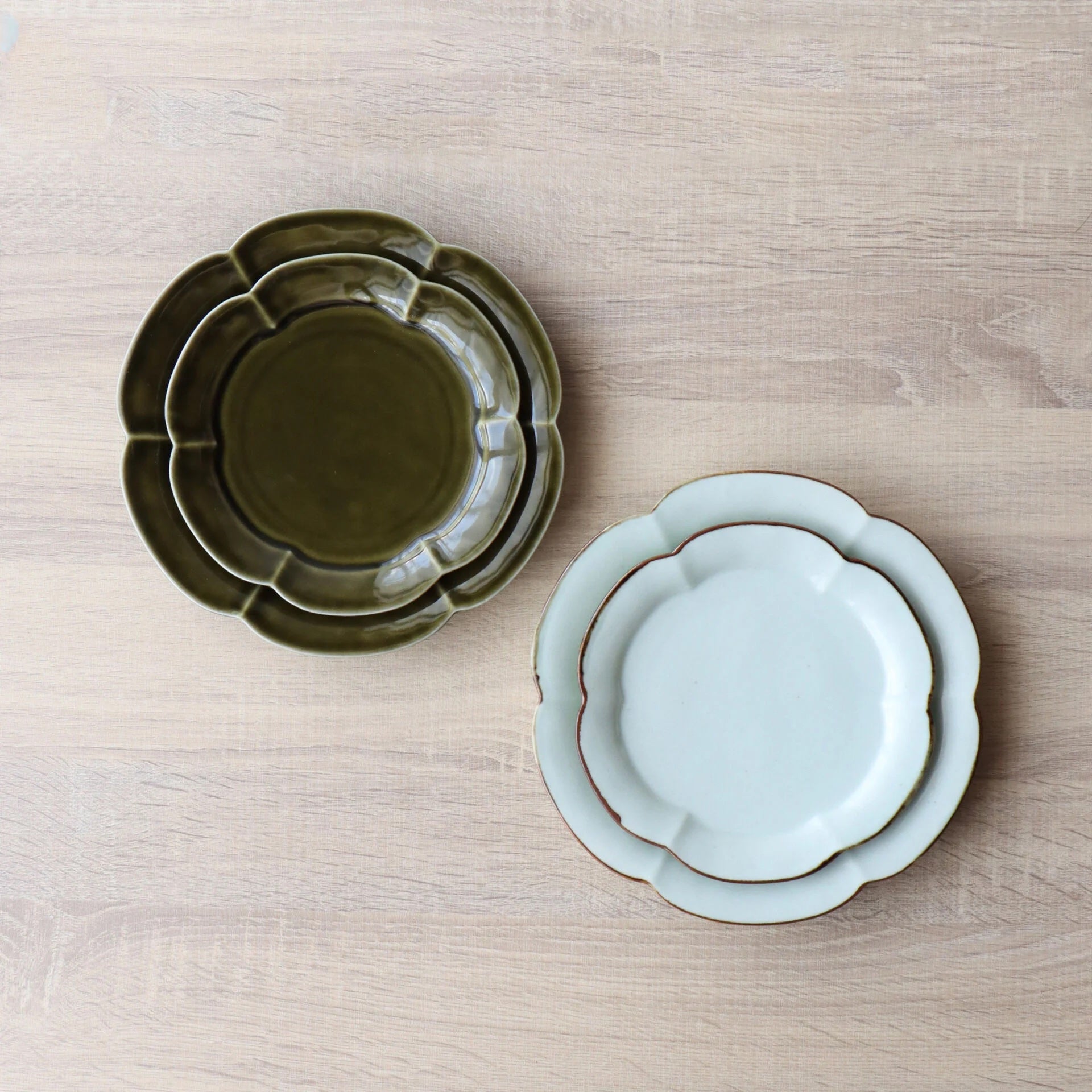 有田燒|輪花型陶瓷餐碟 21cm-餐桌食器-皓洋窯-七時雜貨 700zakka