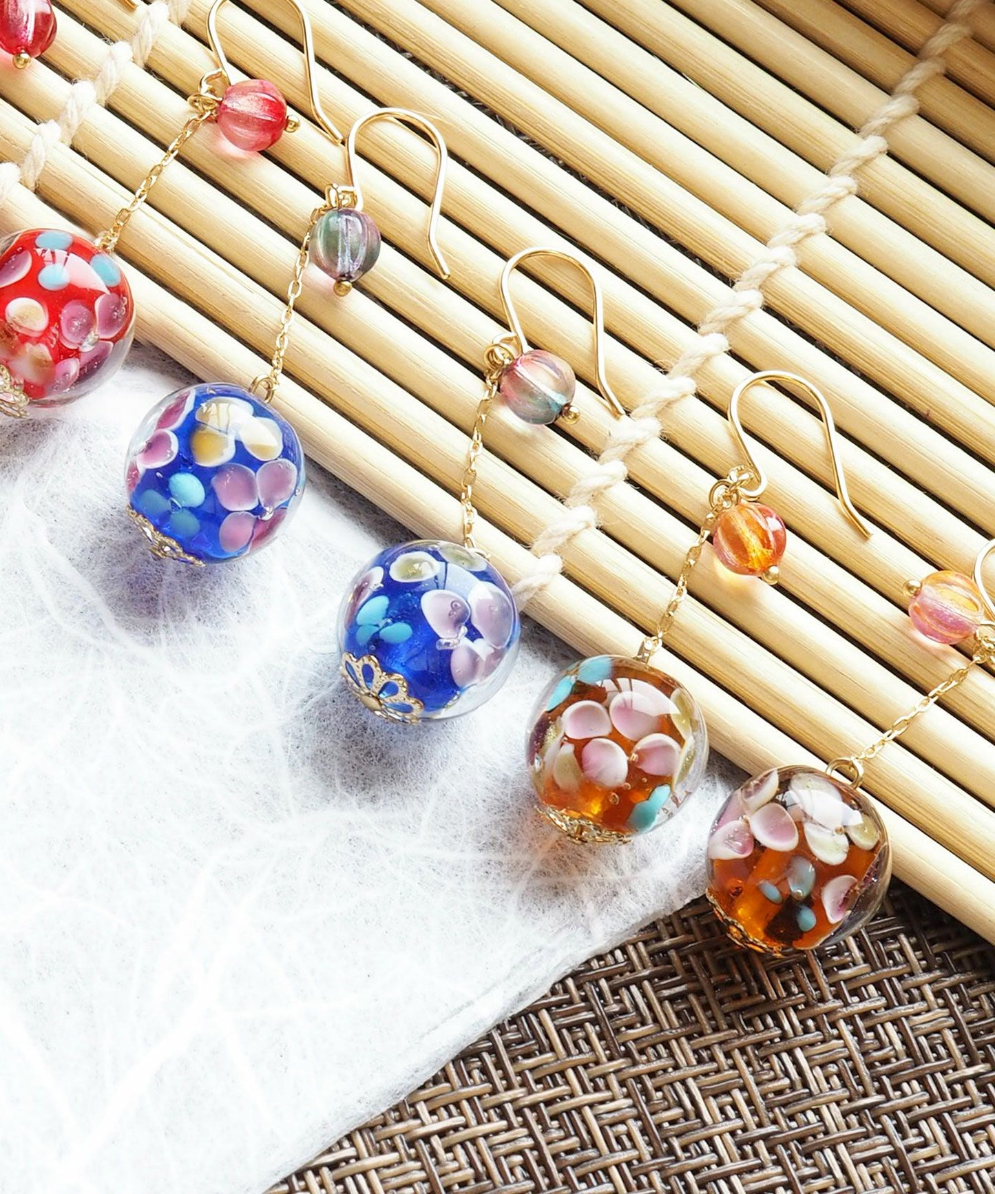 日本製MUK蜻蛉玉玻璃珠耳環 4色-MUK-半日休暇商店 Halfday Shop