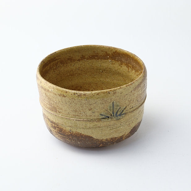 美濃燒｜桂山窯手作 黄瀬戸筒型小抹茶碗 (木箱入)