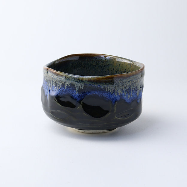 美濃燒｜青釉金流抹茶碗 (木盒裝)