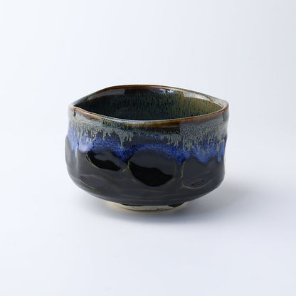 美濃燒｜青釉金流抹茶碗 (木盒裝)