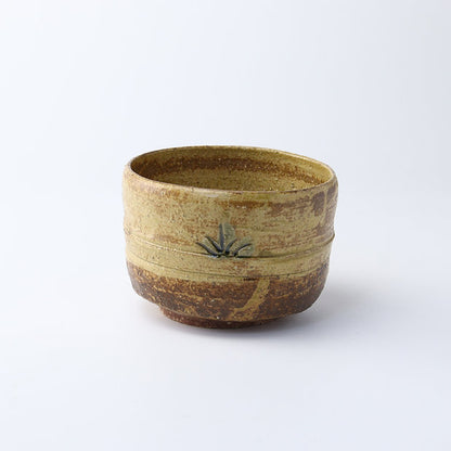 美濃燒｜桂山窯手作 黄瀬戸筒型小抹茶碗 (木箱入)