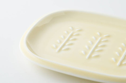 美濃燒｜Crust陶瓷肥皂碟 黃色-浴室用品-深山 miyama-七時雜貨 700zakka