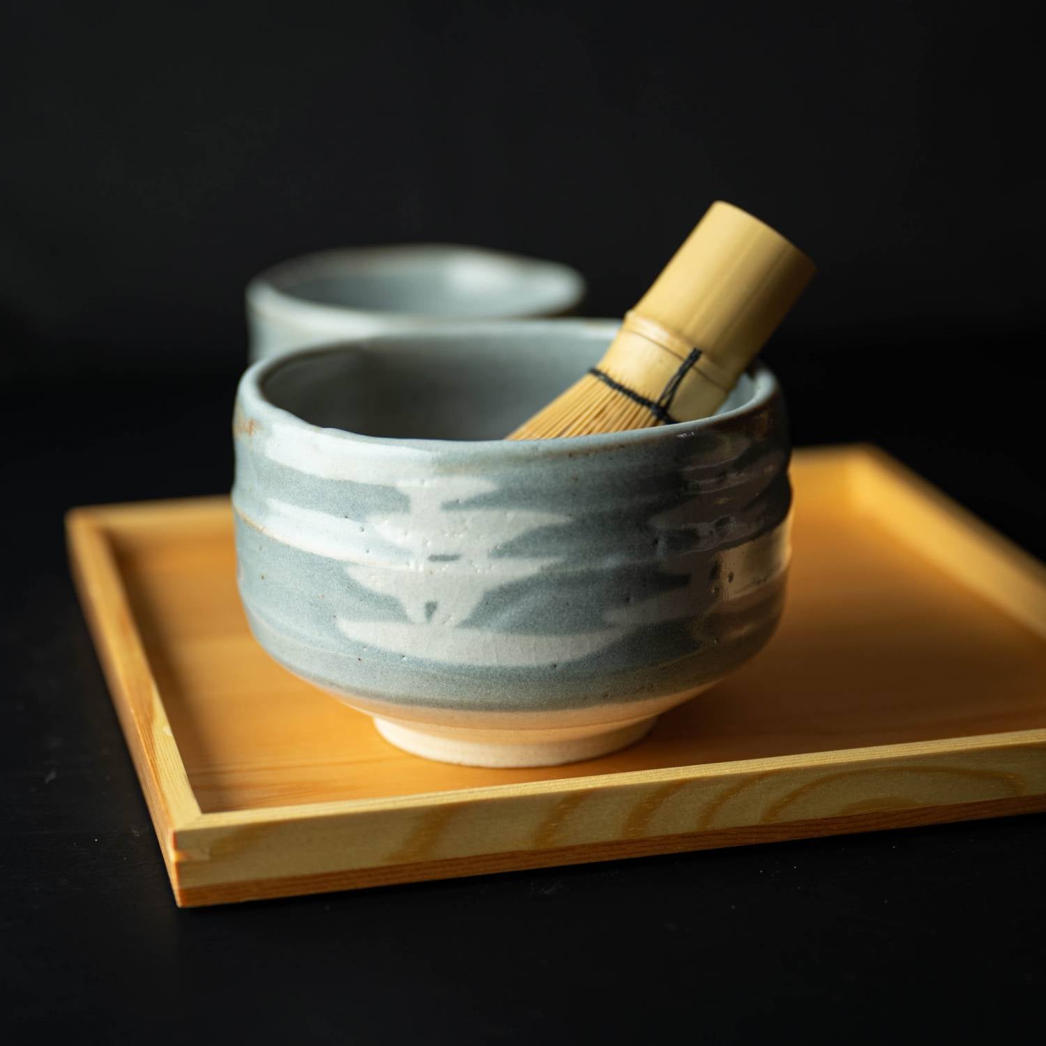 美濃燒｜鼠志野山水抹茶碗（木盒裝）-杯壺器具-AWASAKA-七時雜貨 700zakka