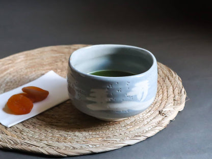 美濃燒｜鼠志野山水抹茶碗（木盒裝）-杯壺器具-AWASAKA-七時雜貨 700zakka