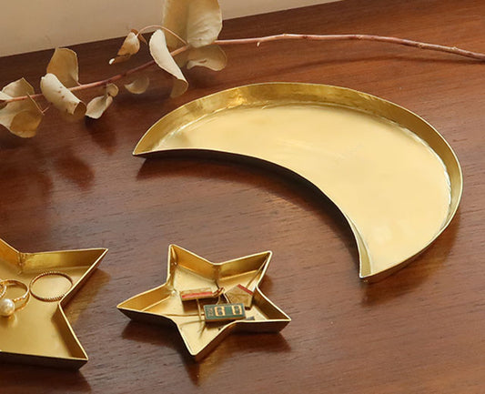 in bloom｜仿黃銅鐵製月亮托盤-家居佈置-Creer-七時雜貨 700zakka