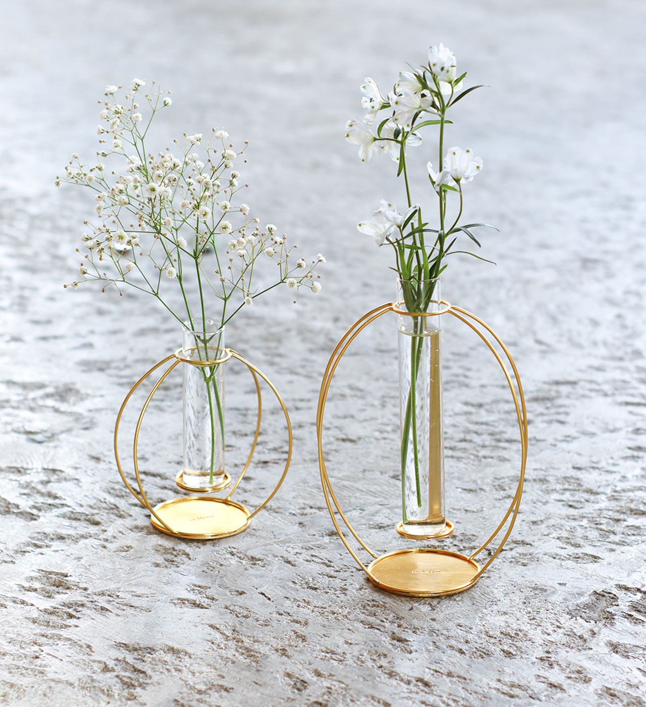 in bloom｜金色圓形鐵架玻璃花器-家居佈置-Creer-七時雜貨 700zakka